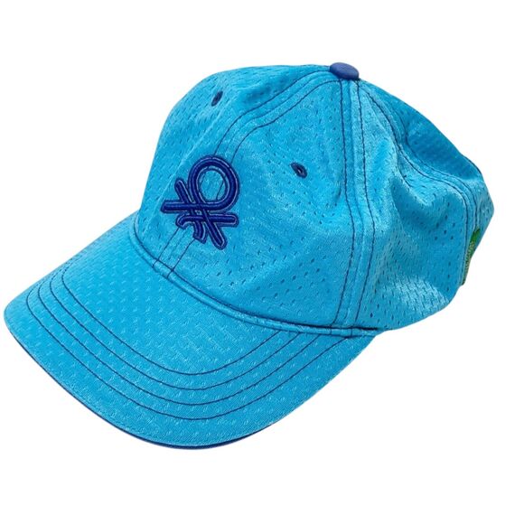 United Colors of Benetton Baseball Cap Hat Aqua Perforated Nylon Sz Medium - Picture 1 of 9
